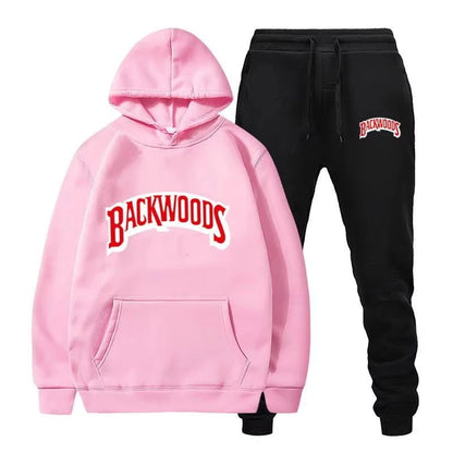 Winter Hoodie Sets Men Fashion Fleece Red Hoodies Black Brand Pants Casual Jogger Suit Tracksuit Sweatshirt Woman Pullover Good Vibrations