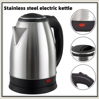 Travel Electric Kettle Tea Coffee 2L Stainless Steel Portable Water Boiler Pot For Hotel Family Trip Kitchen Smart Kettle Pot Good Vibrations