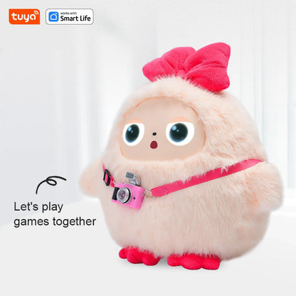 Tuya AI Plush Toy w/Smart Voice & LED Eyes,Interactive Companion for Kids/Adults,Gift-Ready Rechargeable E-Pet open up fun life Good Vibrations