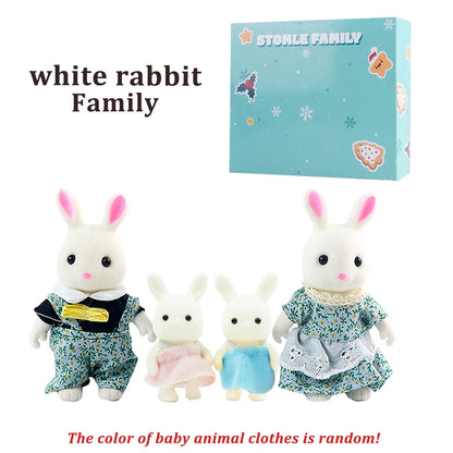 Box Packing Forest Family Reindeer Bunny Panda Animal Simulation Dollhouse Playset Play House Toy Accessories Xmas Gift for kids Good Vibrations