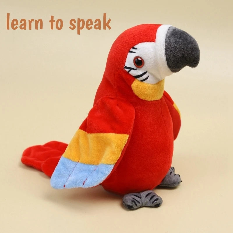 Talking Parrot Toy Interactive Stuffed Animal Plush Toy for Kids Record Parrot Repeat What You Say Funny Bird Toy Children Gift Good Vibrations
