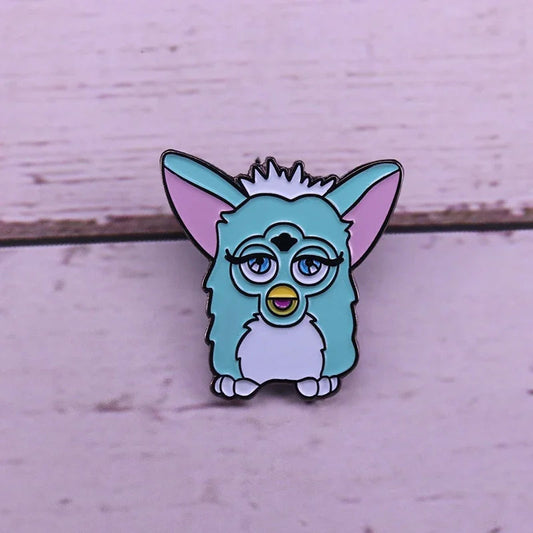 Cute Furby Pin Nostalgia 90s Kids Toy Inspired Badge Vaporwave Aesthetics Jewelry Good Vibrations