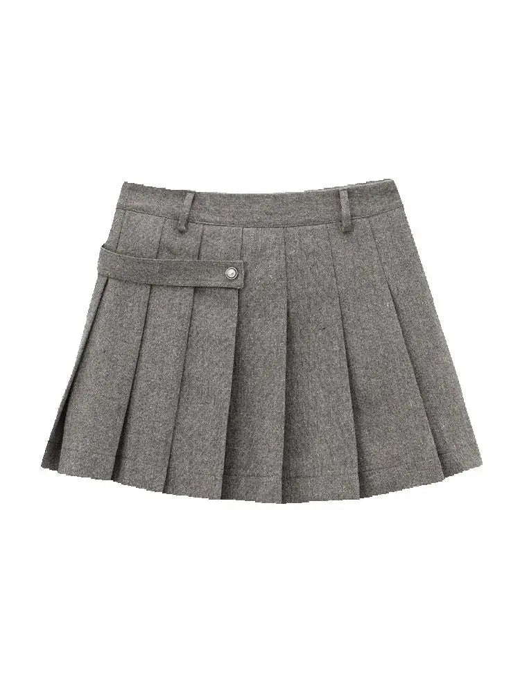 Women Wide Pleated Mini Skirt Sets For Women 2 Pieces Fashion Double Breasted Short Jacket Women 2 Pieces Women Outfit Good Vibrations