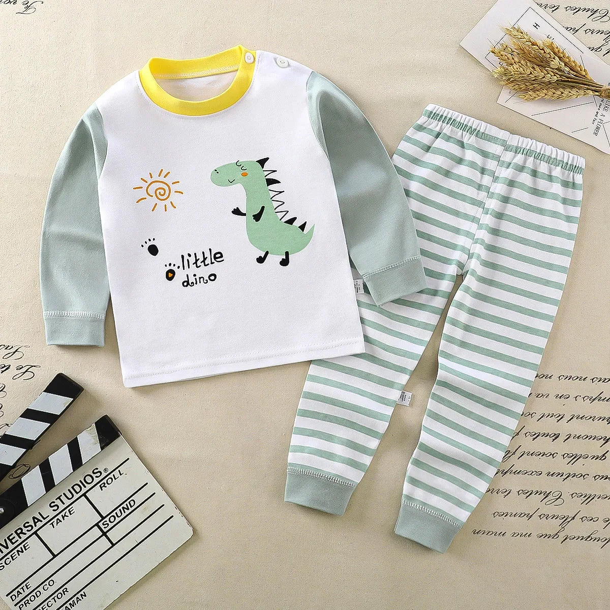 Kids Clothes Children Sets Children's Clothing Boys Girls CottonAutumn winter Clothing Pants Sleepwear Underwear Christmas Gift Good Vibrations
