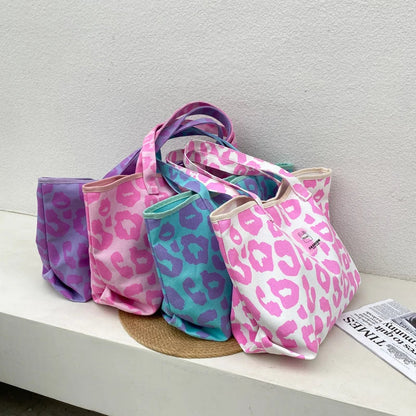 Designer Women's Shoulder Bags Brand Handbags Fashion Large Capacity Leopard Canvas Bags Luxury Shopping Tote Bag Female Purses Good Vibrations