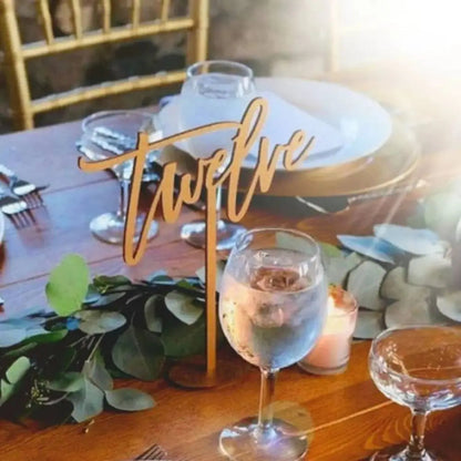 Wedding Wooden Table Numbers With Base Laser Cut Birthday Party Decor Gifts Rustic Custom Wedding Reception Table Centerpieces Good Vibrations