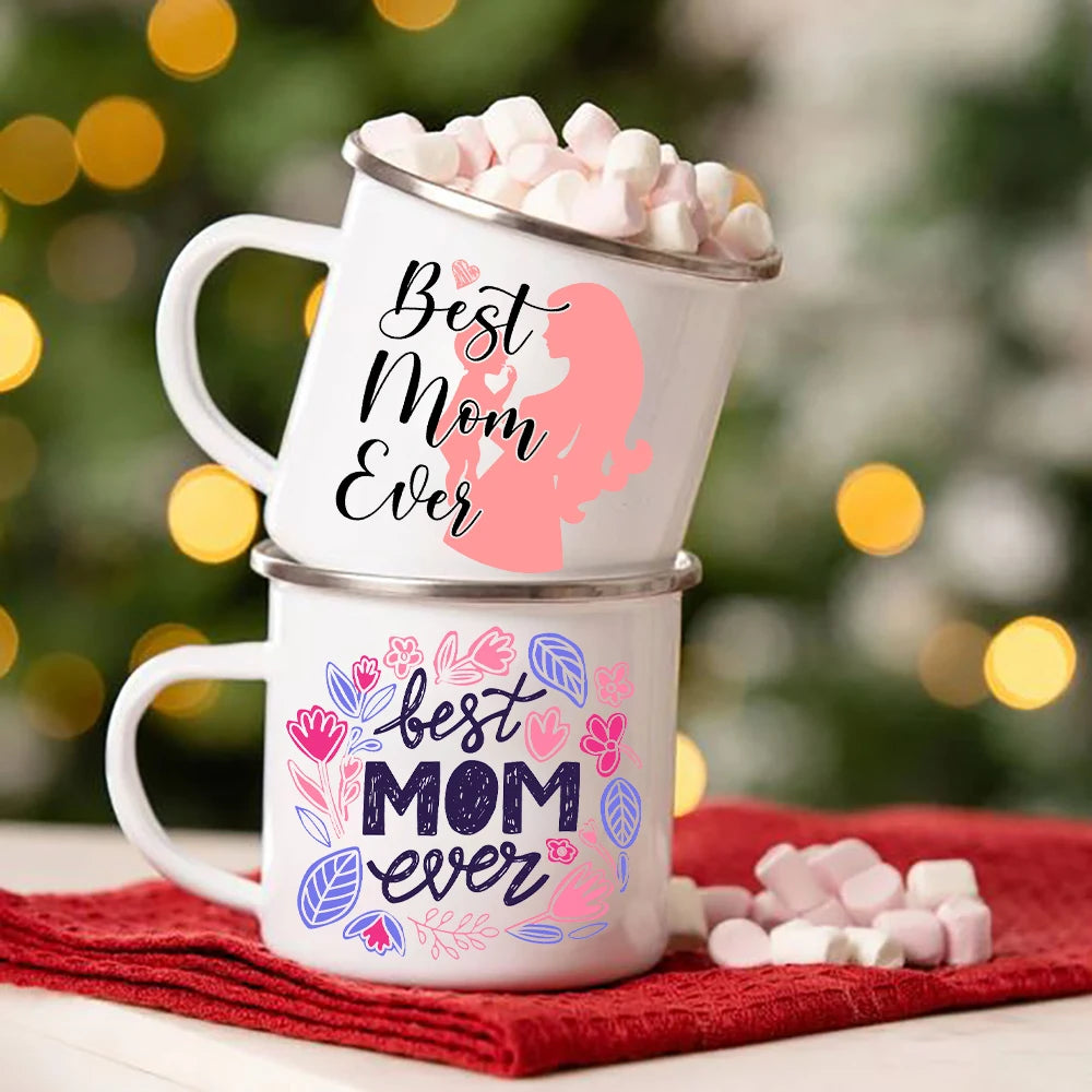 Mothers Day Gift for mom Mommy Birthday Gifts Best Mom Ever Mug Mommy Coffee Mugs Mother drink cup tea enamel cups Good Vibrations Adult Super Store