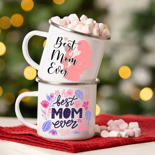 Mothers Day Gift for mom Mommy Birthday Gifts Best Mom Ever Mug Mommy Coffee Mugs Mother drink cup tea enamel cups Good Vibrations Adult Super Store