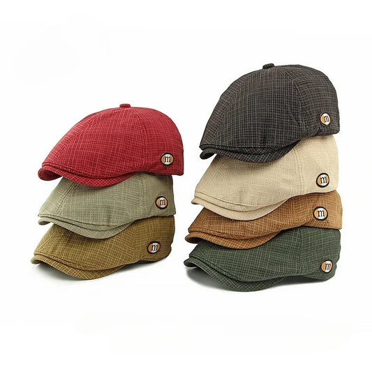 2025 New Hats for Men and Women Wearing British Retro Beret Hat Fashion Casual Berets Caps for Women Solid Color Adjustable Cap Good Vibrations