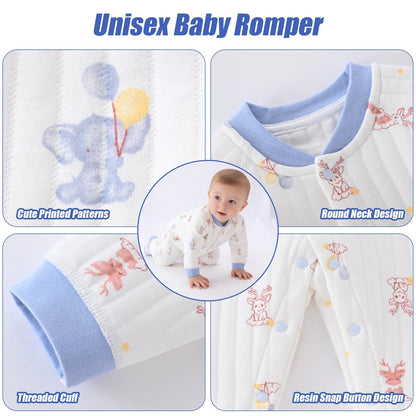 Baby Jumpsuit Clothes Winter Thickening 100% Cotton Boys Girls Cute Printed Bear Romper Infant Onesie Spring Trend 1-3-6-9-12M Good Vibrations