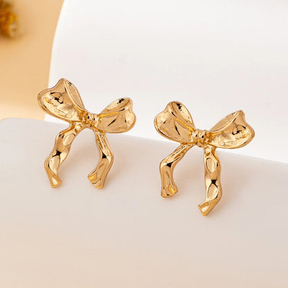 A Pair of Women's Earrings, Simple Bowknot Design, Fashionable and Sweet, Suitable for Daily Wear and Vacation Wear Good Vibrations