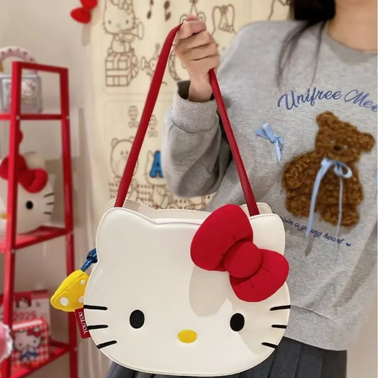 Sanrio Hello Kitty Cute Cartoon  Fashion Three-dimensional Handbag Japanese Shoulder BagStyle Y2k Girl One-shoulder Cartoon Bag Good Vibrations