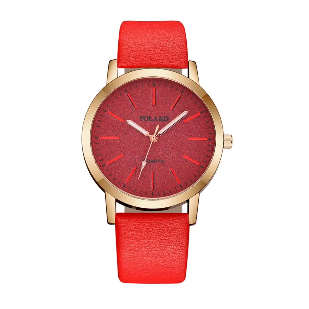 Fashion Women Leather Quartz watch Good Vibrations