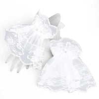 Girls Gothic Hollow Lace Gloves Fashion Vintage Black White Lace Wristband Wrist Cuffs Women Classic Sexy Short Arm Sleeves GOOD Vibrations