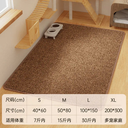 Pet mat, cat scratch mat imitation sisal carpet anti-cat claw large mat autumn and winter wear resistant to crumbs toy supplies Good Vibrations