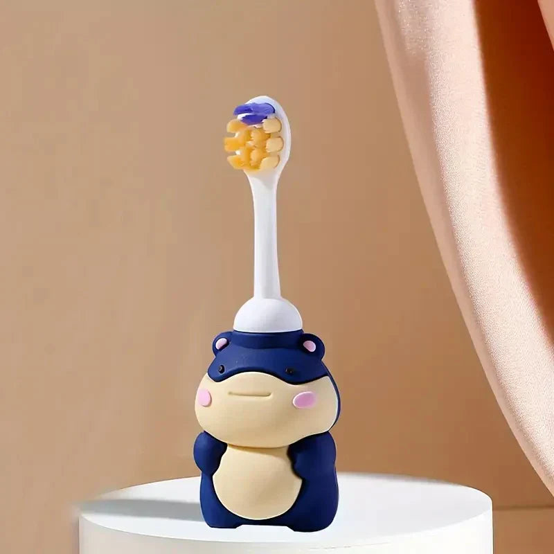 Baby Toothbrush - Cute Animal Pattern (Panda, Blue Whale, Seal)-Super Soft Microfiber Bristles, Gentle Gum Protection, Fragrance-Free, Ergonomic Handles for Infants and Toddlers Good Vibrations
