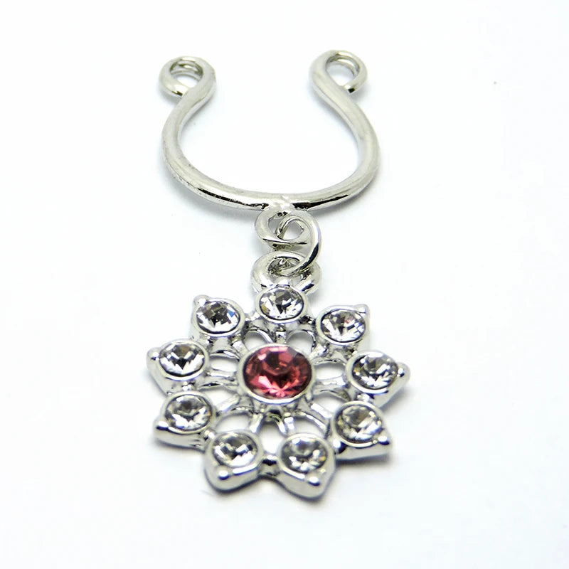 2Pcs High Quality Crystal Adjustable Size y Non Pierced Clip On Nipple Ring Body Jewelrys Nipple Adult Toy Piercing Good Vibrations