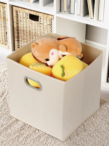 Square Grid Storage Box Home Dormitory Stackable Storage Bin Bookcase Storage Box Toy Miscellaneous Item Organizer Basket Good Vibrations