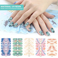 10/12 Sheets Self-adhesive Nail Stickers With Nail File Full Pack Nail Stickers Creative DIY Nail Art Decals Girls Color Fashion Good Vibrations