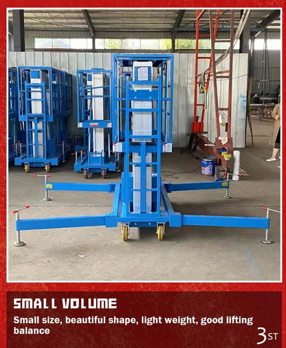 Portable residential single lift, lifting height 6m - 10m, aluminum alloy mast lifting work platform, suitable for home use Good Vibrations