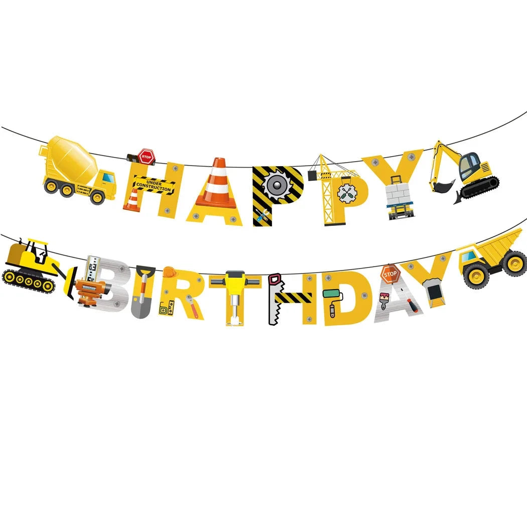 Construction Birthday Cake Decor Dump Truck Excavator Tractor Cupcake Toppers Kids Birthday Baby Shower Party Decors Supplies Good Vibrations