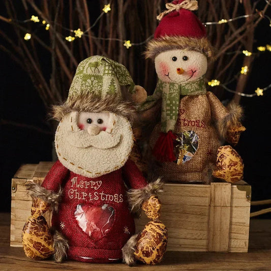 Christmas Candy Gift Bag Santa Claus Elk Snowman Doll Tote Bag Christmas Decoration 2024 Happy New Year Children's Gift Navidad Good Vibrations