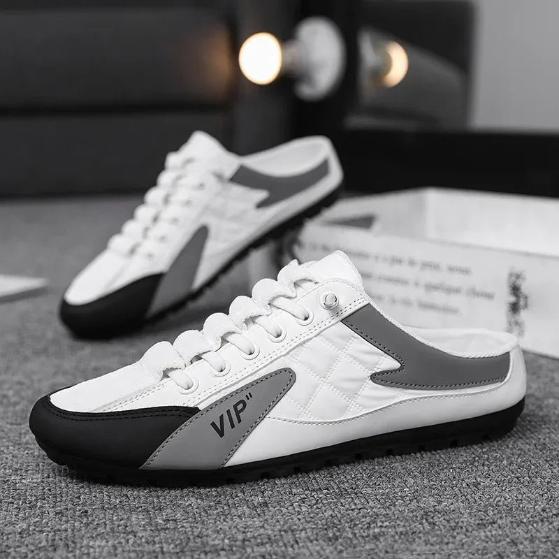 Men's Casual Slippers  Summer Comfortable Anti Slip Mesh Breathable Men's Sports Shoes Lightweight Soft Soled Half Slippers Good Vibrations