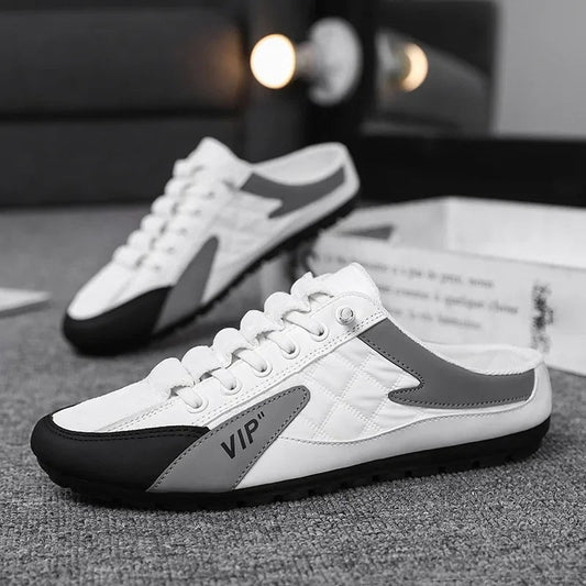 Men's Casual Slippers  Summer Comfortable Anti Slip Mesh Breathable Men's Sports Shoes Lightweight Soft Soled Half Slippers Good Vibrations