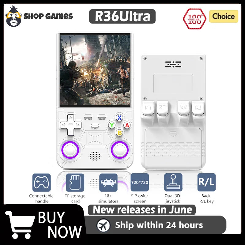 2025 R36 Ultra Open Source R36S Video Game Console Linux System 4.0 Inch IPS Screen  Portable Pocket Video Player 64G best Games Good Vibrations
