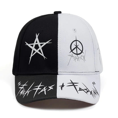 Unisex Letter Pattern Printing Snapback Baseball Caps Spring and Autumn Outdoor Adjustable Casual Hats Sunscreen Hat Good Vibrations