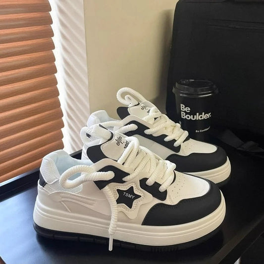 Women's Shoes Platform Sneakers New Star Designer Casual Shoes Flat Outdoor High Quality Running Shoes Trend Lace Up Tennis Shoe Good Vibrations