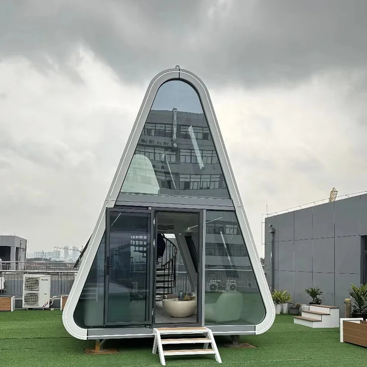 Double Triangle House Mobile Space Capsule Triangle Prefabricated Container House Good Vibrations