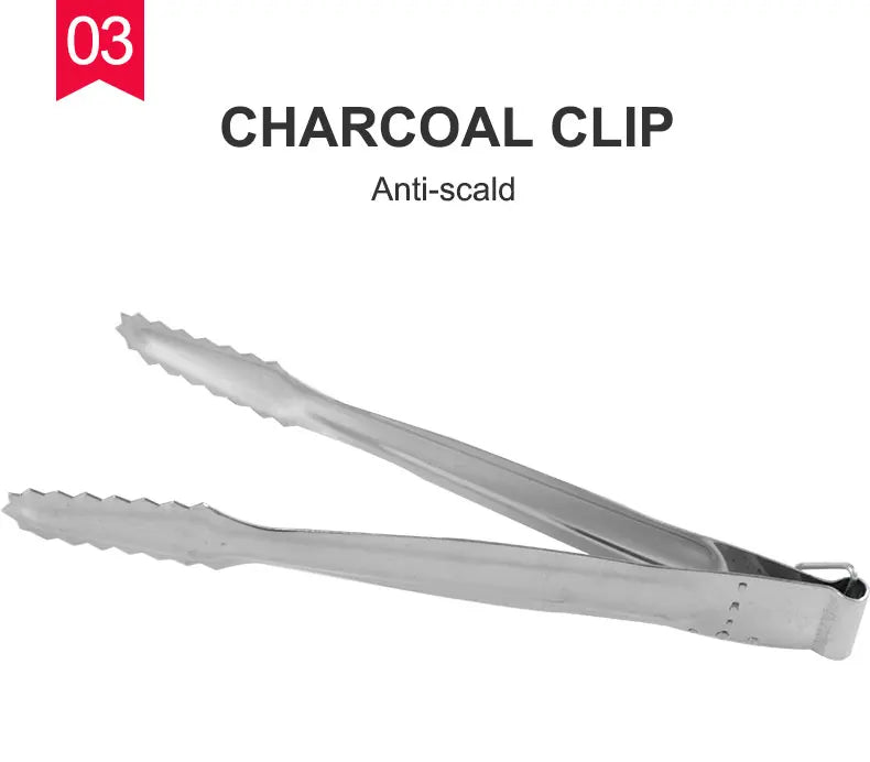 Anti-scald charcoal clip for acrylic smoking hookah.