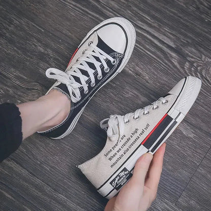 High Top Shoes Women Plus Size 270 mm Designer Sneakers 2020 Fashion High Top Sneakers Autumn Women's Canvas Shoes Good Vibrations