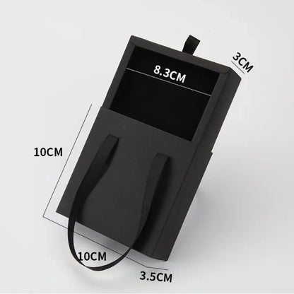 Paper Pull-Out Drawer Jewelry Box Handheld Jewelry Packaging Box Wearing Armor Ring Earring Necklace Storage Gift Box Good Vibrations