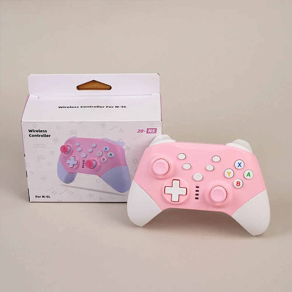 Switch Pro gamepad  supports switch console with dual motor vibration, pink game controller supports PC win10 Good Vibrations