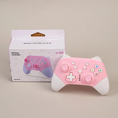Switch Pro gamepad  supports switch console with dual motor vibration, pink game controller supports PC win10 Good Vibrations
