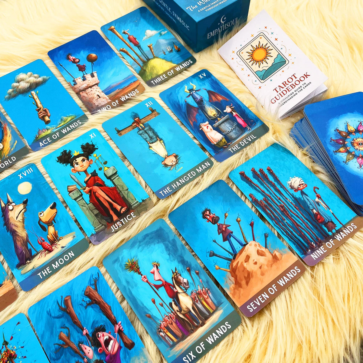 Original Tarot Card, The Whimsical Path, 78 Cards with Guidebook, Illustration Style, Card games, Divination Tools, 12*7cm, 14+ Good Vibrations