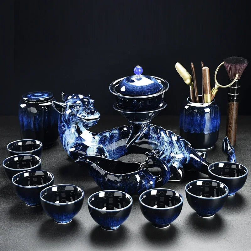 Porcelain Gaiwan Chinese Tea Set Complete Set Puer Chinese Portable Tea Set Luxury Vintage  Tea Ceremony Good Vibrations