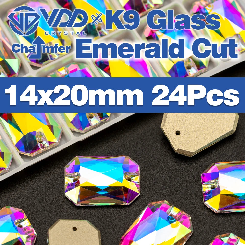 VDD Chamfer AAAAA Top Quality K9 Glass Sew On Rhinestones Sewing Crystal AB Flatback Stone For Clothes Accessories Wedding Dress Good Vibrations