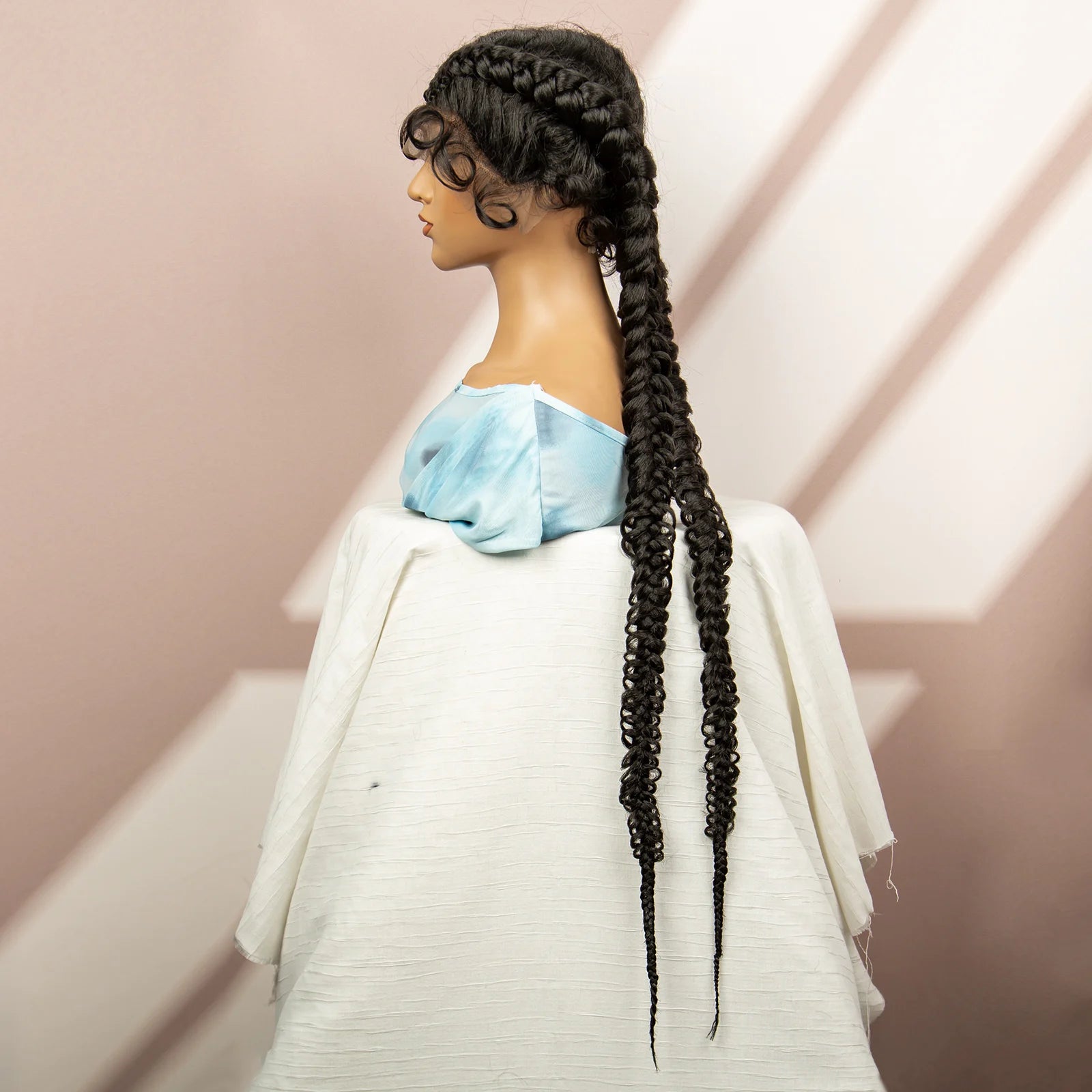 Synthetic Goddess Braided Wigs Cornrow Braided Wigs with Baby Hair Braids Wigs for Women Daily Use Knotless Wigs Good Vibrations