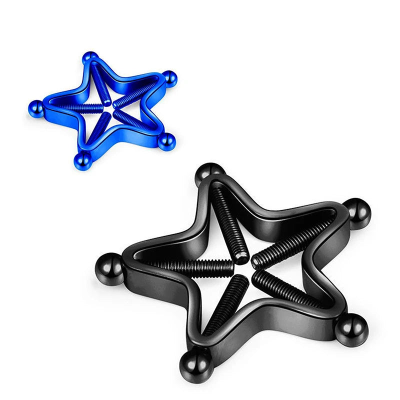 [Y]1Pc Stainless Steel Adjustable Nipple Rings For Women, Star Shaped Clip On Nipple Ring Fake Nipple Piercing Jewelry Good Vibrations