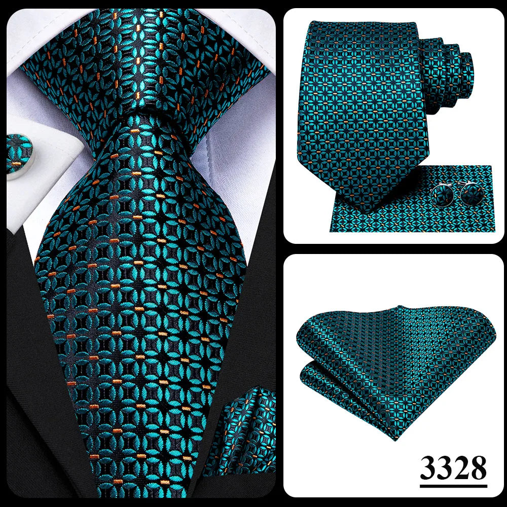 Hi-Tie Blue Business Solid 100% Silk Men's Tie NeckTie 8.5cm Ties for Men Formal Luxury Wedding High Quality Gravata Good Vibrations