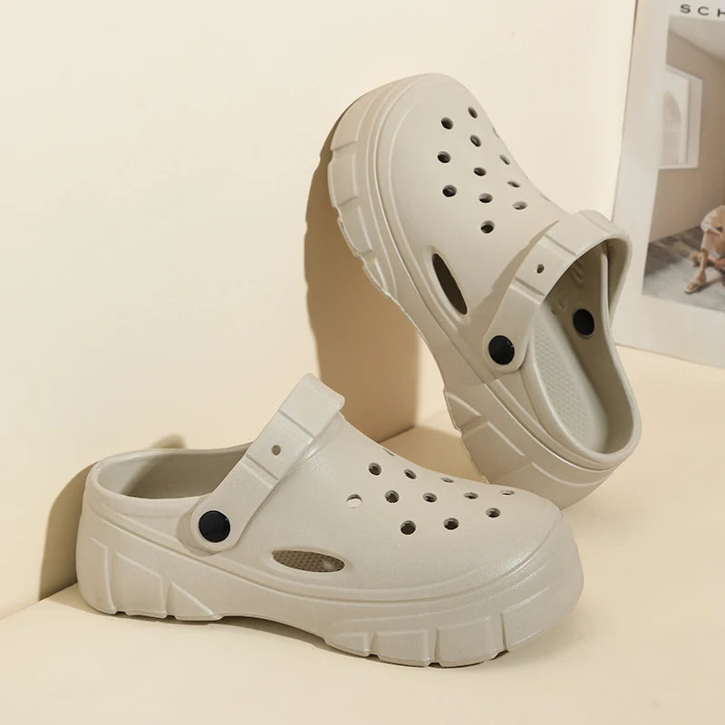 Lightweight Clogs Women Platform Sandals Simple Breathable Women Slippers Wrapped Beach Shoes For Summer Women Shoes Good Vibrations