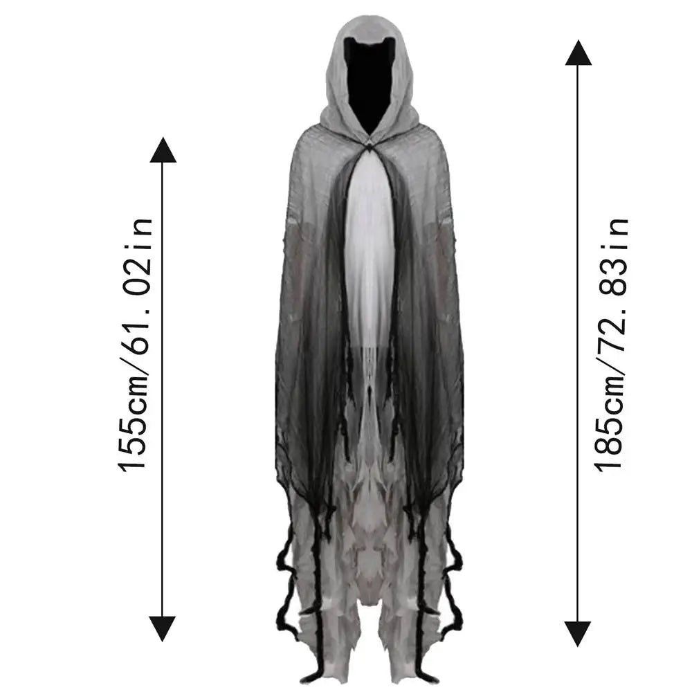 Halloween Cape Unisex Halloween Ghost Dementors Cosplay Costume Horror Dress Up Cape Halloween Horror Costume Cloaks Props Good Vibrations