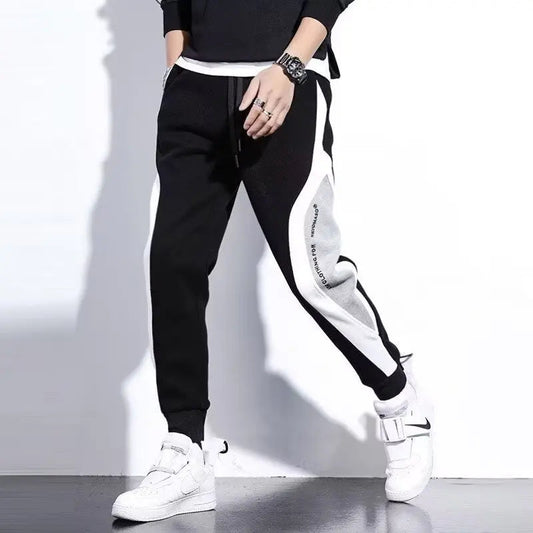 Men Black Pants Hip Hop Drawstring Jogger Fashion Comfortable Trousers Male Casual Sweatpants Loose Elastic Waist Sportswear Good Vibrations