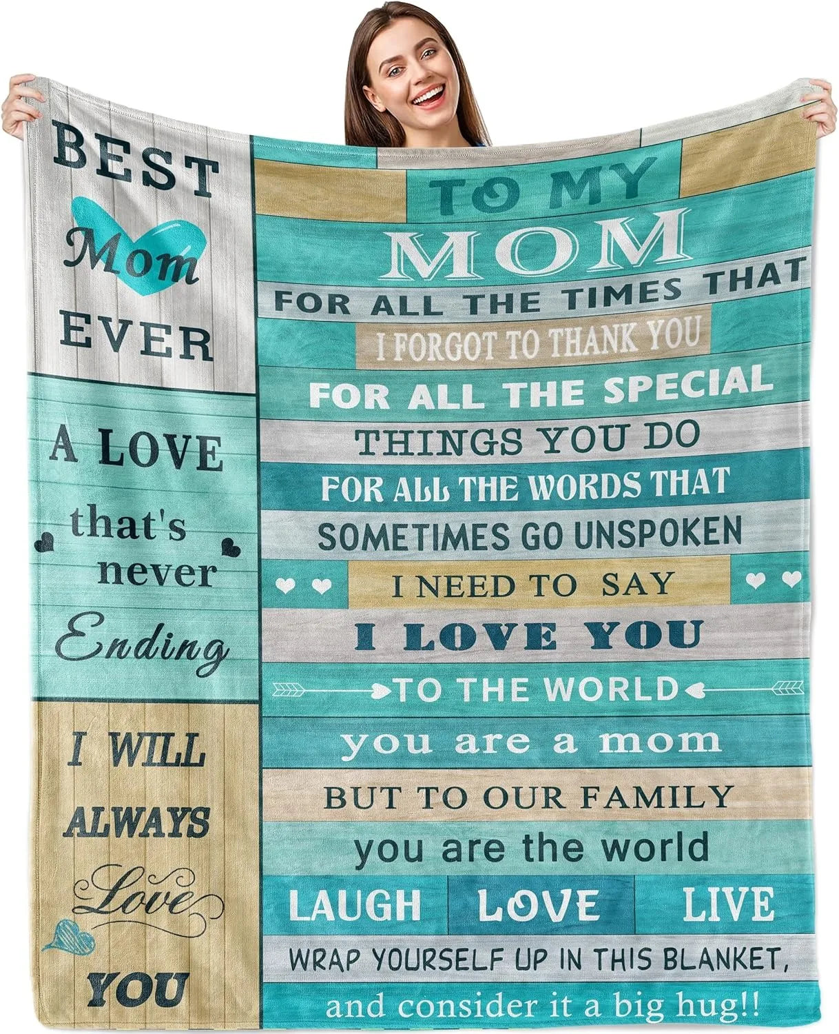 Gifts from Daughter Son for Mother's Day Birthday Mom Gifts Anniversary Unique Gifts for Mom Super Soft Flannel Throw Blankets Good Vibrations