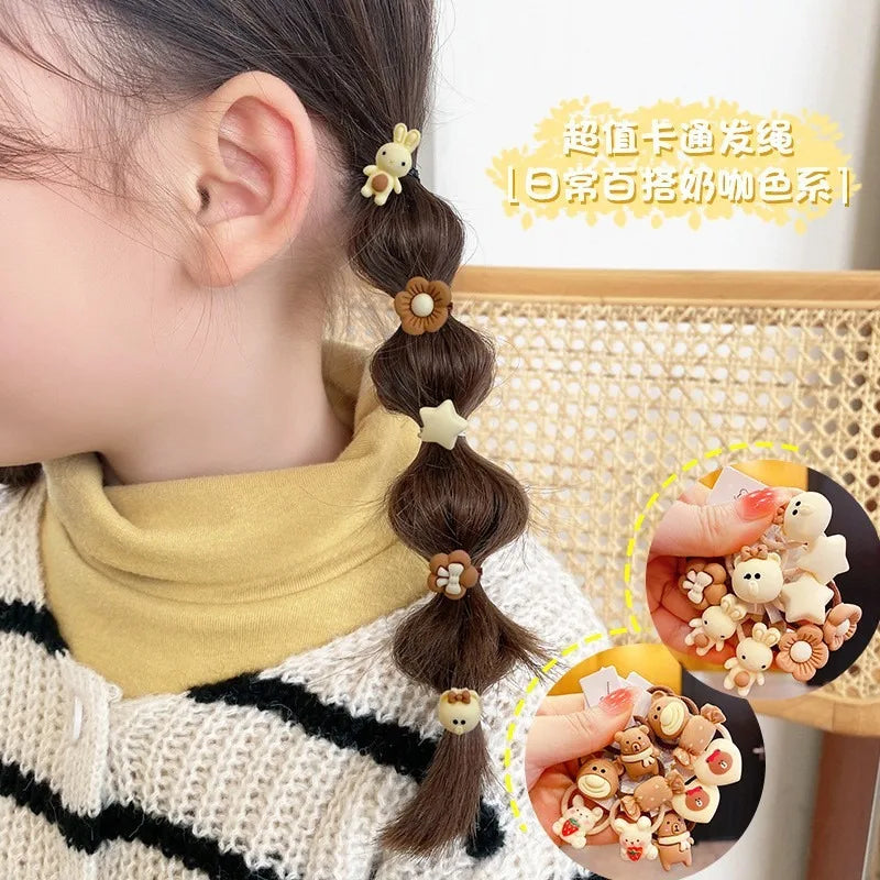 Kawaii Cartoon Baby Small Scrunchies Cute Children Girls Kids Elastic Hair Rubber Bands Accessories Tie Hair Ring Rope Headdress Good Vibrations