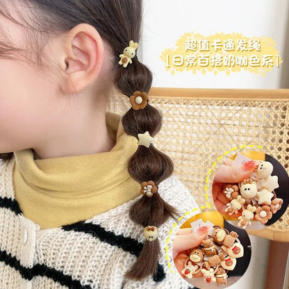 Kawaii Cartoon Baby Small Scrunchies Cute Children Girls Kids Elastic Hair Rubber Bands Accessories Tie Hair Ring Rope Headdress Good Vibrations