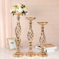 Table Candle Holder Decoration: Golden Iron Art Vase, Twisted Road Candlestick for Wedding Flowers, Wedding Props Good Vibrations